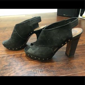 Donald J Pliner block heels black with studs